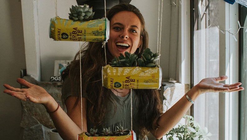 DIY Guayakí Can Hanging Planters